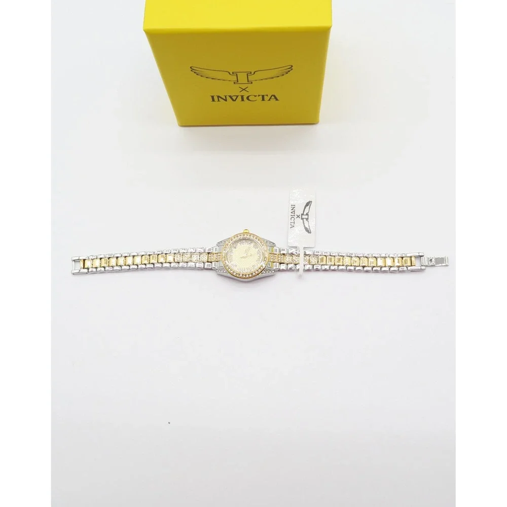 Invicta Wildflower Women's 32mm Two Tone Silver Gold Crystal Accented New In box